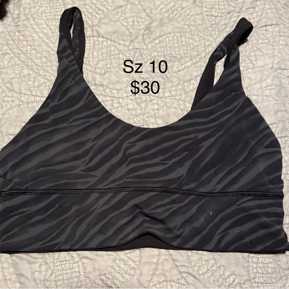 Lululemon Athletica Black Zebra Sports Bra